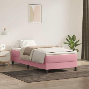 ARDEBO.de - Boxspringbett ohne Matratze Rosa 100x220 cm Samt