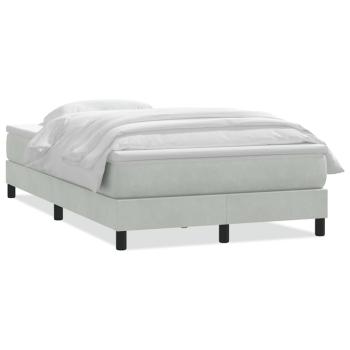 Boxspringbett mit Matratze Hellgrau 120x220 cm Samt