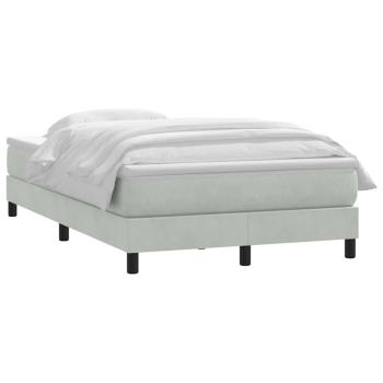Boxspringbett mit Matratze Hellgrau 120x220 cm Samt