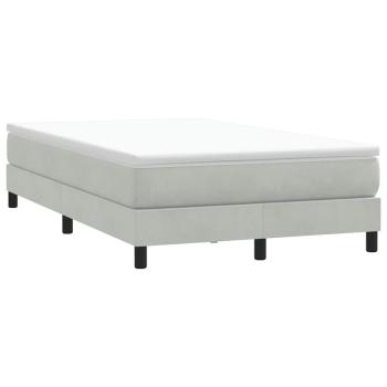 Boxspringbett mit Matratze Hellgrau 120x220 cm Samt