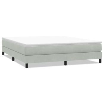 Boxspringbett ohne Matratze Hellgrau 180x220 cm Samt