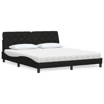 ARDEBO.de - Bett mit Matratze Schwarz 180x200 cm Stoff