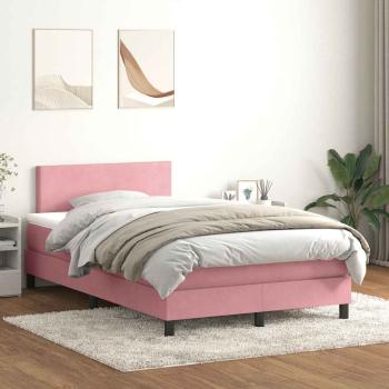 ARDEBO.de - Boxspringbett mit Matratze Rosa 120x220 cm Samt