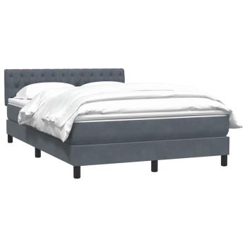 Boxspringbett mit Matratze Dunkelgrau 140x210 cm Samt