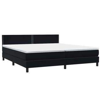 Boxspringbett mit Matratze Schwarz 180x220 cm Samt