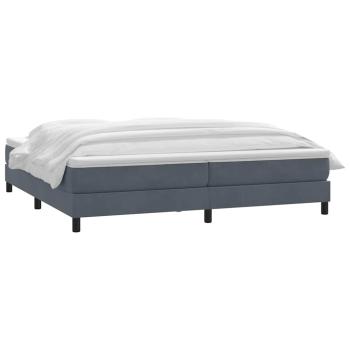 Boxspringbett mit Matratze Dunkelgrau 180x210 cm Samt