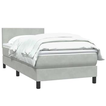 Boxspringbett mit Matratze Hellgrau 90x210 cm Samt