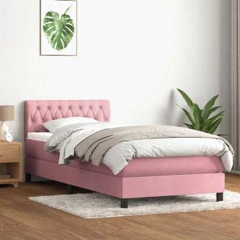 ARDEBO.de - Boxspringbett mit Matratze Rosa 80x220 cm Samt