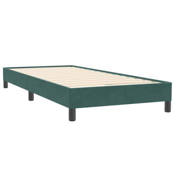 Boxspringbett mit Matratze Dunkelgrün 80x220 cm Samt