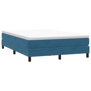 Boxspringbett mit Matratze Dunkelblau 160x210 cm Samt
