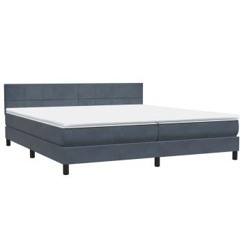 Boxspringbett mit Matratze Dunkelgrau 180x210 cm Samt