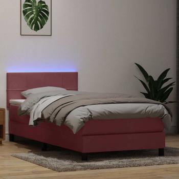 ARDEBO.de - Boxspringbett mit Matratze Rosa 90x210 cm Samt