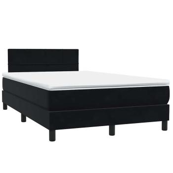 Boxspringbett mit Matratze Schwarz 120x210 cm Samt