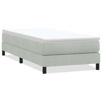 Boxspringbett ohne Matratze Hellgrau 90x220 cm Samt