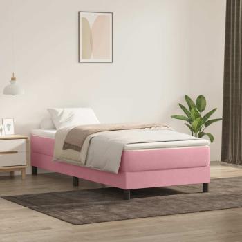 ARDEBO.de - Boxspringbett mit Matratze Rosa 80x220 cm Samt