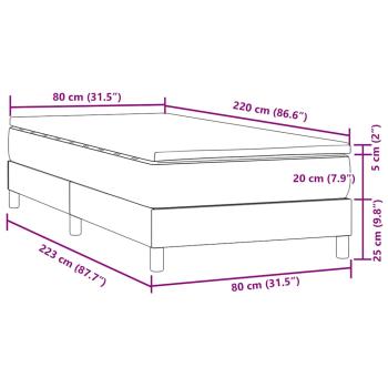 Boxspringbett mit Matratze Rosa 80x220 cm Samt