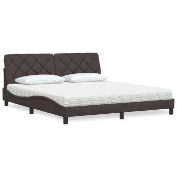 ARDEBO.de - Bett mit Matratze Dunkelbraun 180x200 cm Stoff