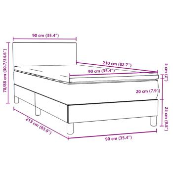 Boxspringbett mit Matratze Schwarz 90x210 cm Samt