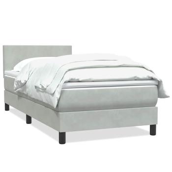 Boxspringbett mit Matratze Hellgrau 80x220 cm Samt