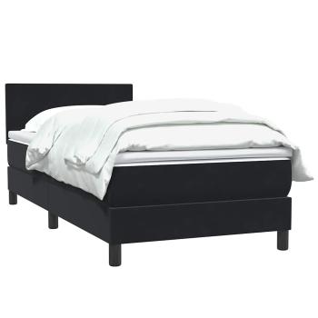 Boxspringbett mit Matratze Schwarz 80x220 cm Samt
