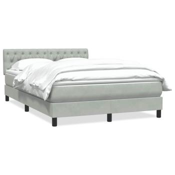 Boxspringbett mit Matratze Hellgrau 140x210 cm Samt