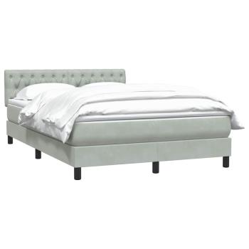 Boxspringbett mit Matratze Hellgrau 140x210 cm Samt