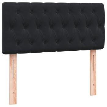 Boxspringbett mit Matratze Schwarz 90x210 cm Samt