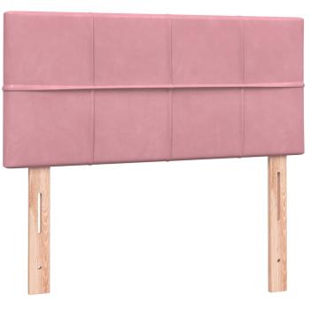Boxspringbett mit Matratze Rosa 80x220 cm Samt