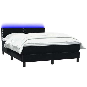 Boxspringbett mit Matratze Schwarz 160x220 cm Samt