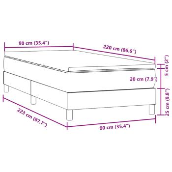 Boxspringbett mit Matratze Schwarz 90x220 cm Samt