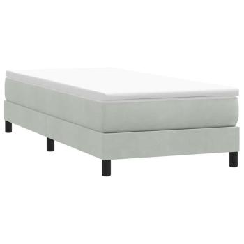 Boxspringbett mit Matratze Hellgrau 80x220 cm Samt
