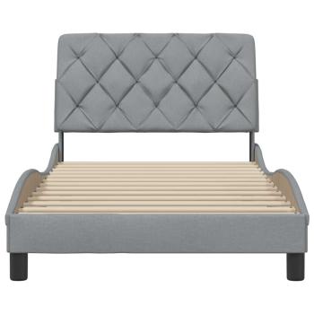 Bettgestell ohne Matratze Hellgrau 100x200 cm Stoff