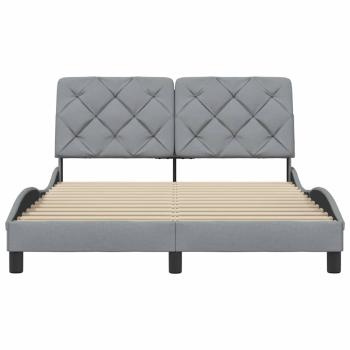 Bettgestell ohne Matratze Hellgrau 140x190 cm Stoff