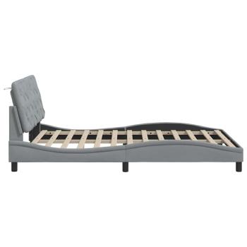 Bettgestell ohne Matratze Hellgrau 140x190 cm Stoff