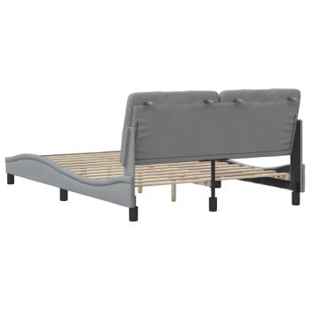 Bettgestell ohne Matratze Hellgrau 140x190 cm Stoff