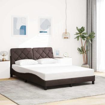 ARDEBO.de - Bettgestell ohne Matratze Dunkelbraun 140x200 cm Stoff