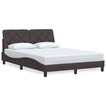 Bettgestell ohne Matratze Dunkelbraun 140x200 cm Stoff