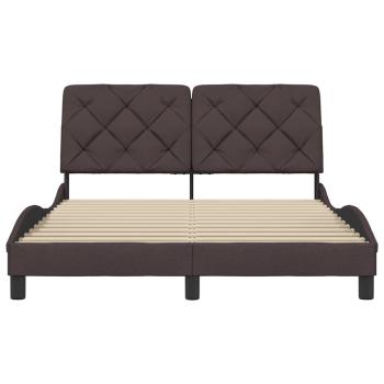 Bettgestell ohne Matratze Dunkelbraun 140x200 cm Stoff