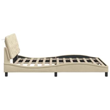 Bettgestell ohne Matratze Creme 140x200 cm Stoff
