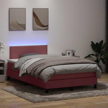 ARDEBO.de - Boxspringbett mit Matratze Rosa 120x220 cm Samt