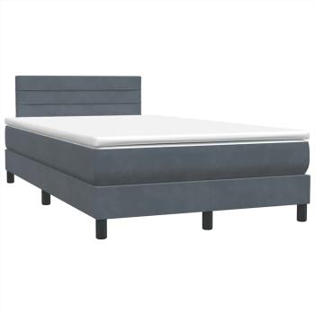 Boxspringbett mit Matratze Dunkelgrau 120x220 cm Samt