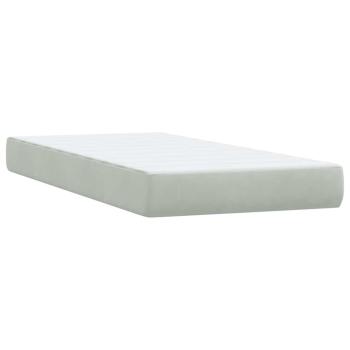 Boxspringbett mit Matratze Hellgrau 80x220 cm Samt
