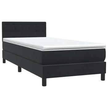 Boxspringbett mit Matratze Schwarz 90x210 cm Samt