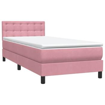 Boxspringbett mit Matratze Rosa 80x220 cm Samt