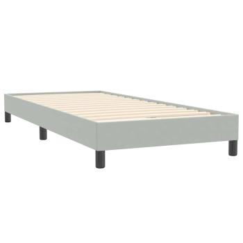 Boxspringbett mit Matratze Hellgrau 80x220 cm Samt