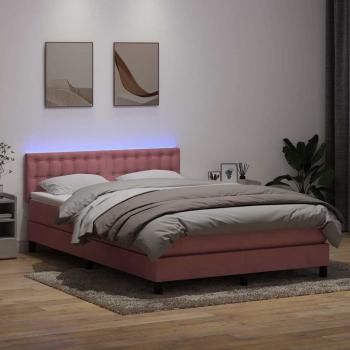 ARDEBO.de - Boxspringbett mit Matratze Rosa 140x220 cm Samt