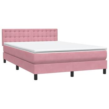 Boxspringbett mit Matratze Rosa 140x220 cm Samt