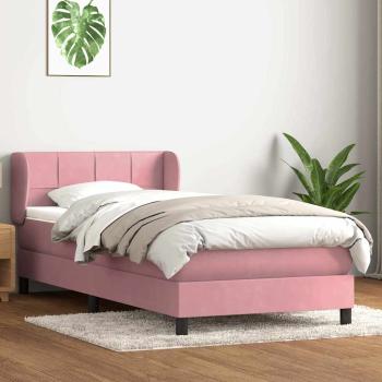 ARDEBO.de - Boxspringbett mit Matratze Rosa 80x220 cm Samt