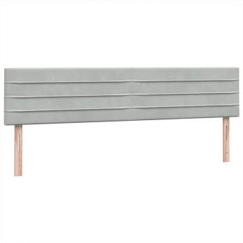 ARDEBO.de - Boxspringbett mit Matratzen Hellgrau 180x220 cm Samt