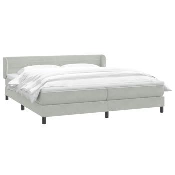 Boxspringbett mit Matratzen Hellgrau 180x220 cm Samt
